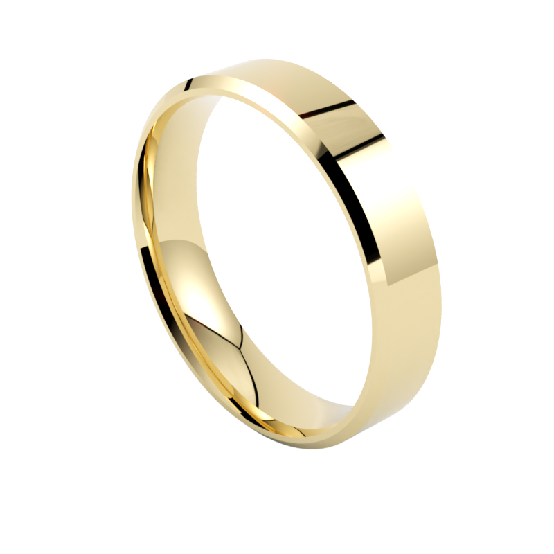 męska obrączka klasyczna elegancka z żółtego złota szerokość 5 mm